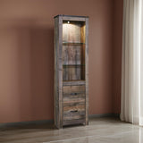 Benzara Contemporary/Modern Brown Wood China Cabinet with Wine Storage