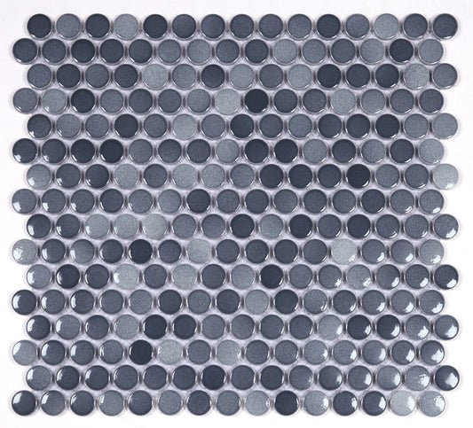 Abolos Classical Gray 12-in x 12-in Glazed Porcelain Patterned Penny round Floor and Wall Tile product image