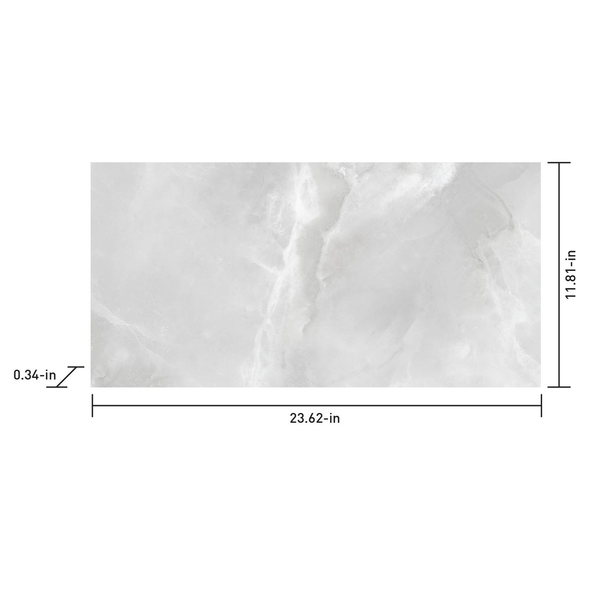 Satori Onyx Luna 12-in x 24-in Polished Porcelain Marble Look Floor and Wall Tile (1.94-sq. ft/ Piece)