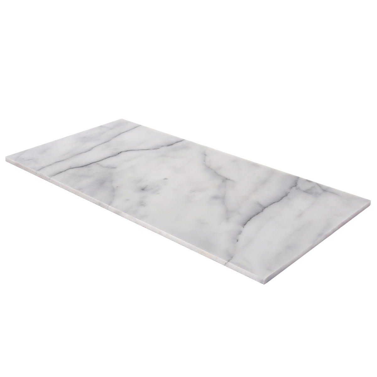 Satori Bianco Glacier 12-in x 24-in Polished Natural Stone Marble Look Tile