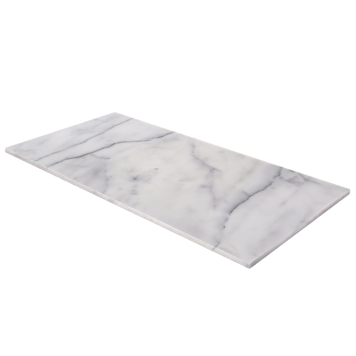 Satori Bianco Glacier 12-in x 24-in Polished Natural Stone Marble Look Tile