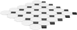 Satori Hudson Brilliant White and Black 12-in x 12-in Matte Porcelain Mosaic Floor and Wall Tile (0.91-sq. ft/ Piece)