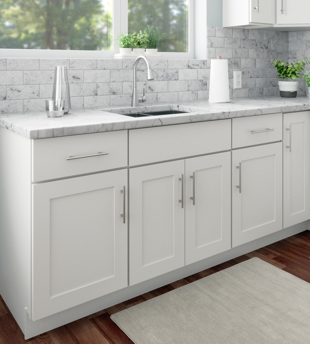 RELIABILT Fairplay 30-in W x 34.5-in H x 24-in D White 1-Drawer Base Ready To Assemble Plywood Cabinet (Recessed Panel Shaker Door Style)