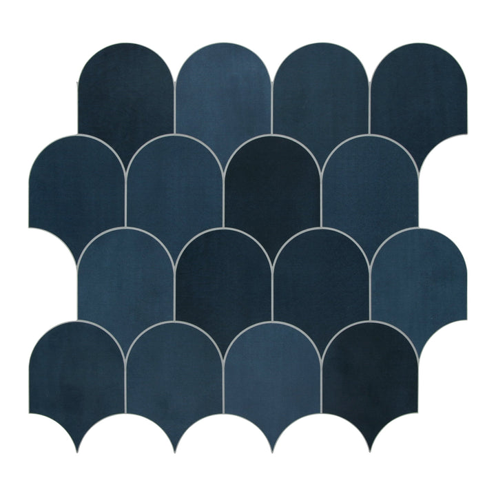 SUNWINGS Tile Blue Mixed 11-in x 12-in Matte Composite Peel and stick Mosaic Wall Tile product image