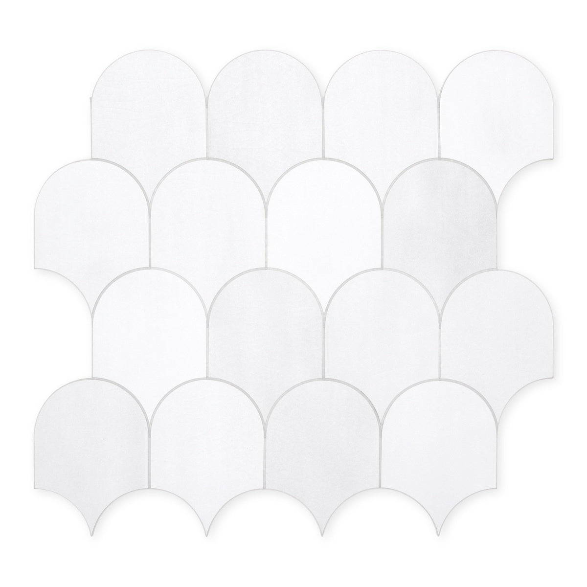 SUNWINGS Tile White Mixed 11-in x 12-in Matte Composite Peel and stick Mosaic Wall Tile product image