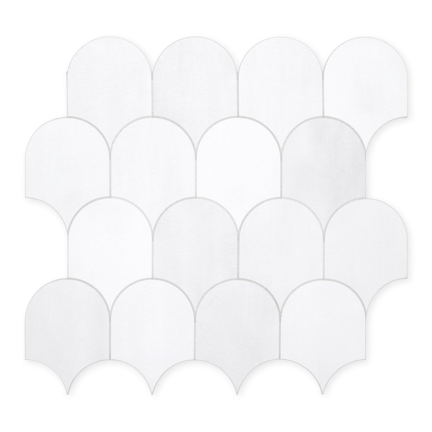 SUNWINGS Tile White Mixed 11-in x 12-in Matte Composite Peel and stick Mosaic Wall Tile product image