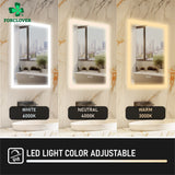 Forclover 24-in x 32-in Lighted LED Fog Free Surface/Recessed Mount Silver Mirrored Soft Close Medicine Cabinet with Outlet