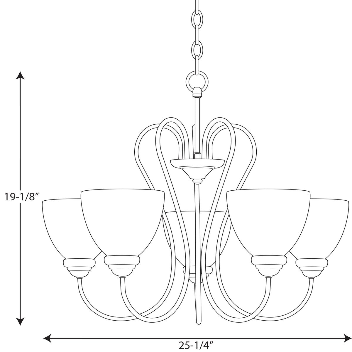 Progress Lighting Heart 5-Light Antique Bronze Transitional Chandelier