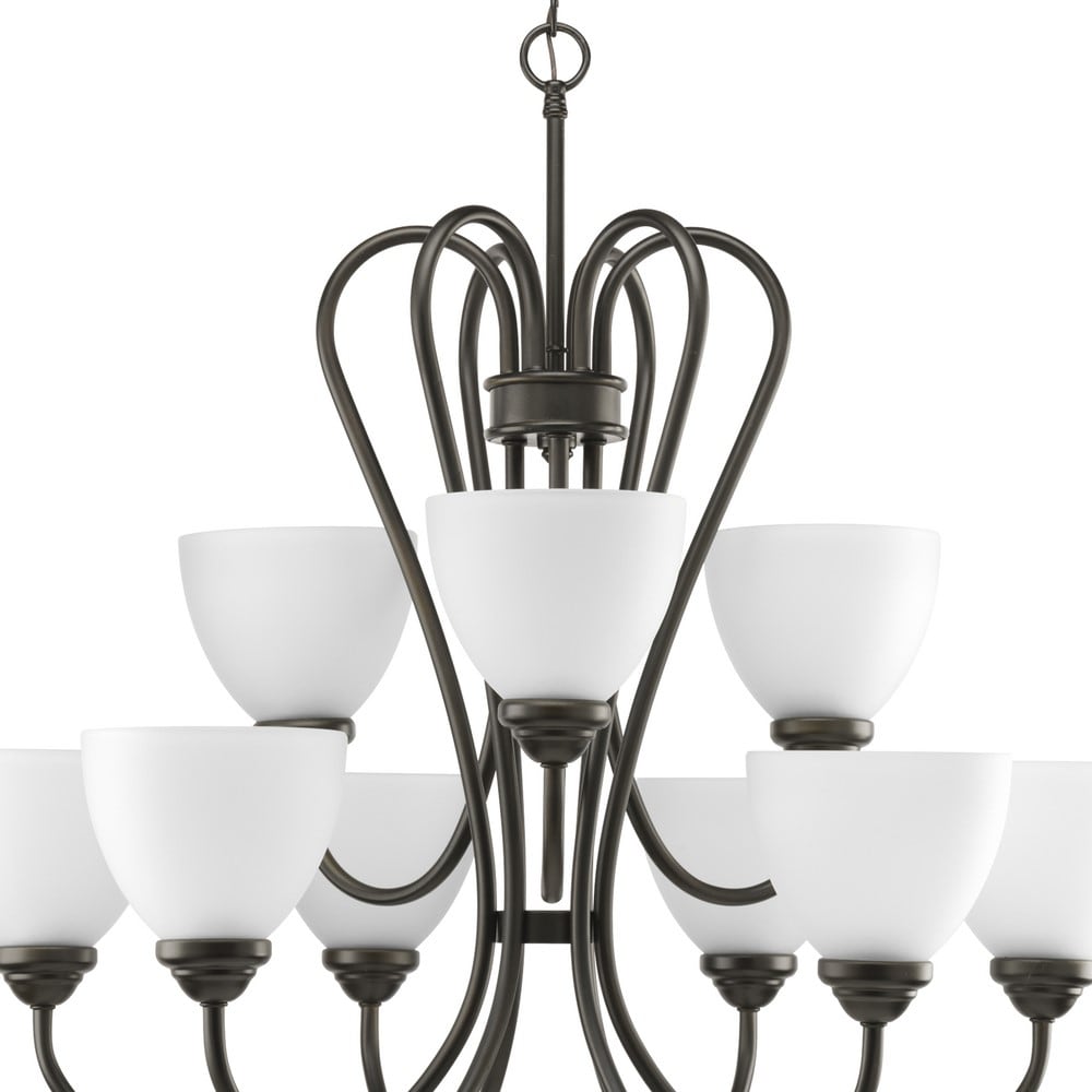 Progress Lighting Heart 9-Light Antique Bronze Transitional Chandelier