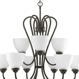 Progress Lighting Heart 9-Light Antique Bronze Transitional Chandelier