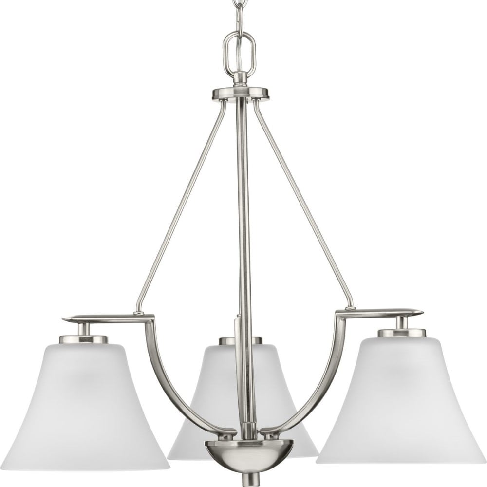 Progress Lighting Bravo 3-Light Brushed Nickel Transitional Chandelier