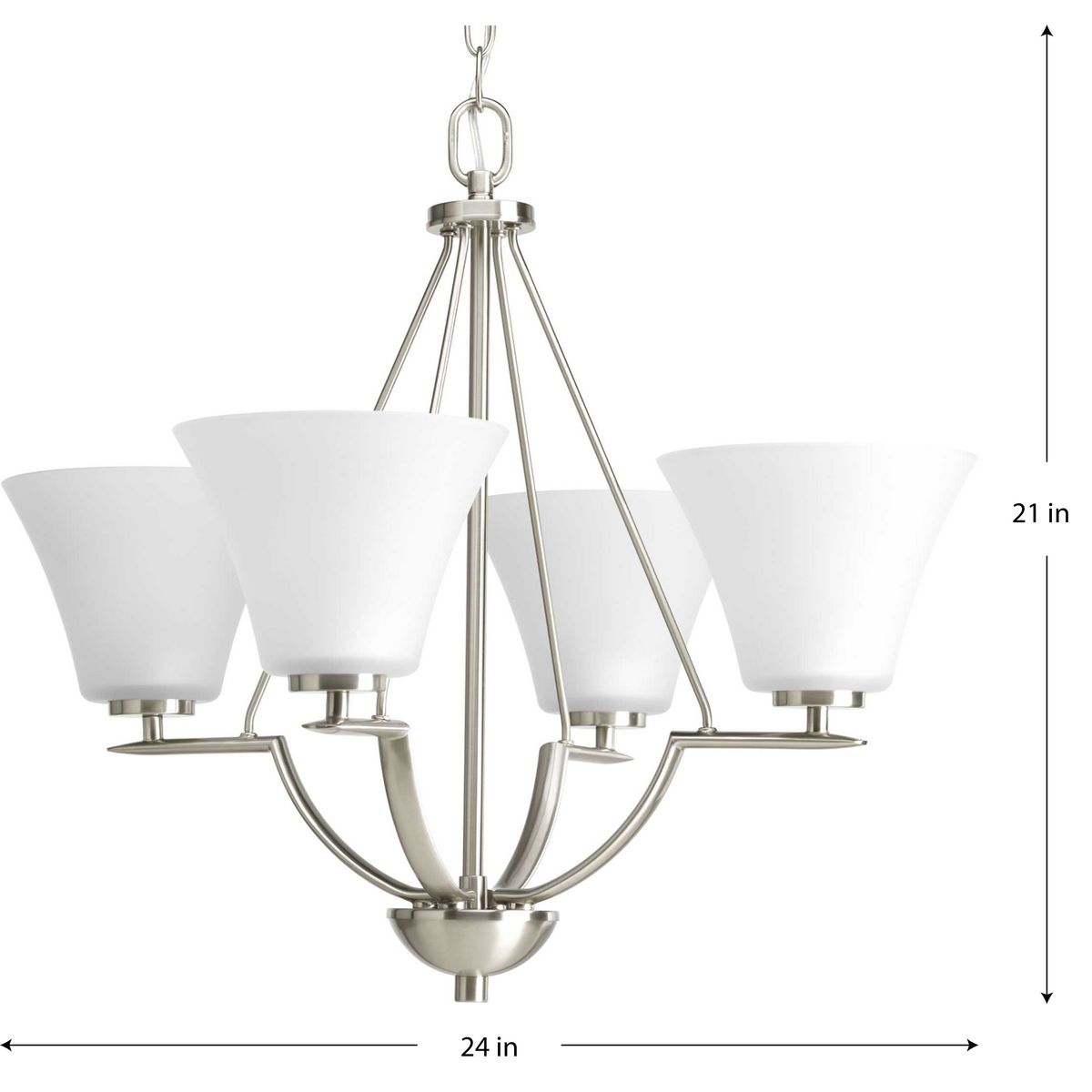 Progress Lighting Bravo 4-Light Brushed Nickel Transitional Chandelier