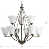 Progress Lighting Bravo 9-Light Antique Bronze Transitional Chandelier