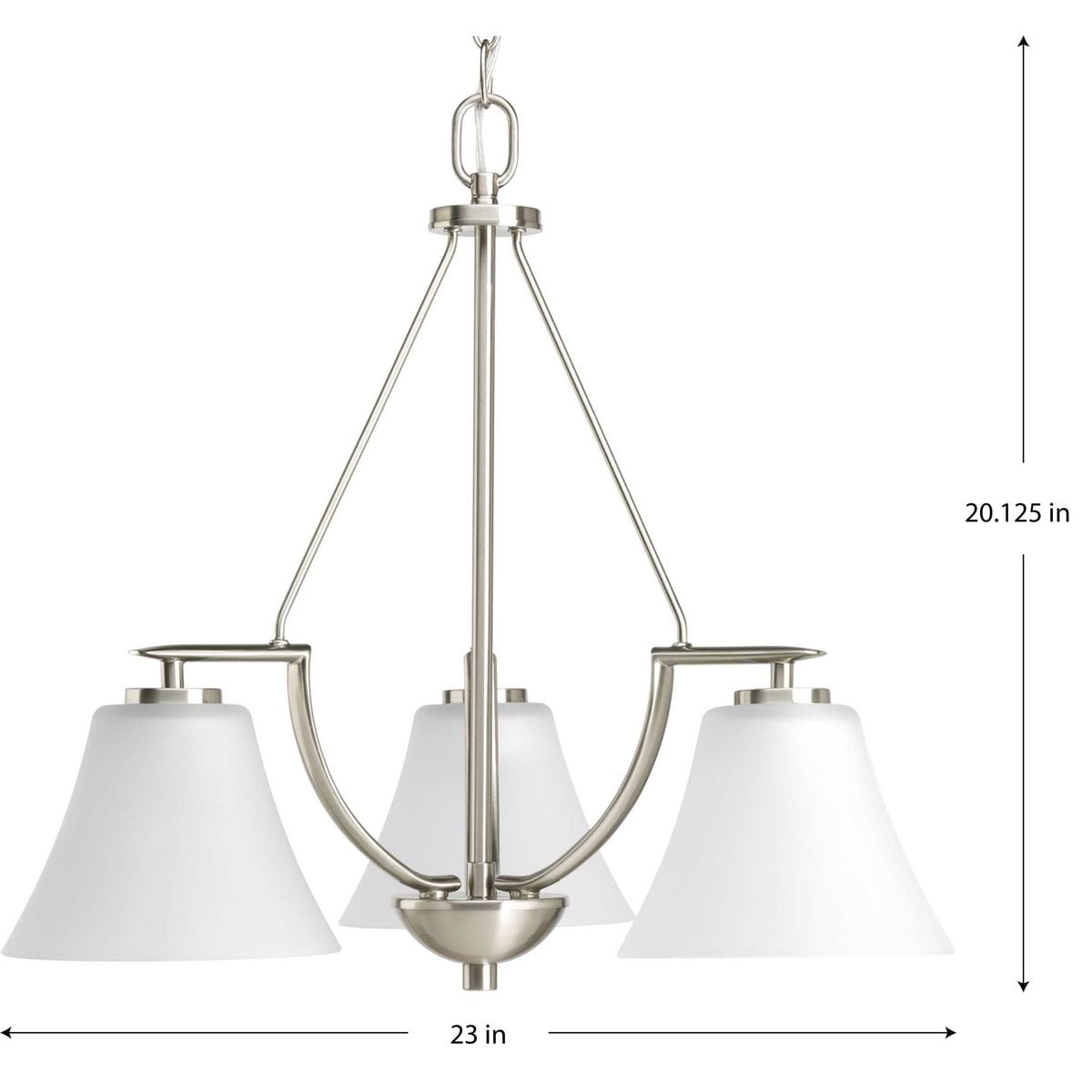 Progress Lighting Bravo 3-Light Brushed Nickel Transitional Chandelier
