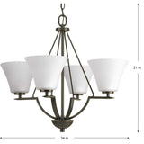 Progress Lighting Bravo 4-Light Antique Bronze Transitional Chandelier