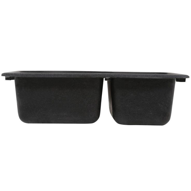 Drop-In/Undermount Solid Surface 25 in. 1-Hole 60/40 Double Bowl Kitchen Sink in Black Galaxy