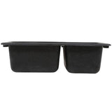 Drop-In/Undermount Solid Surface 25 in. 1-Hole 60/40 Double Bowl Kitchen Sink in Black Galaxy