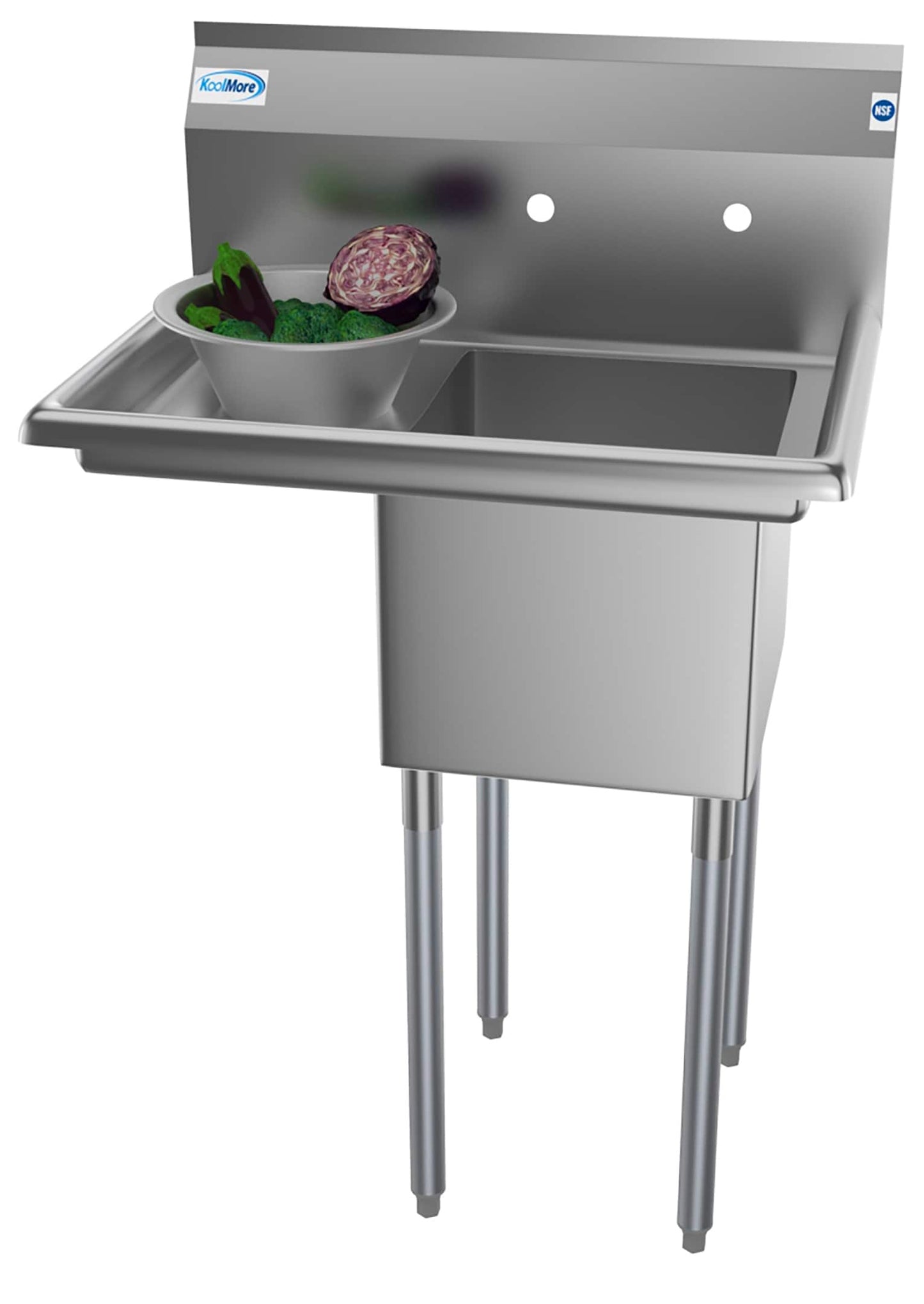 KoolMore 22x29in Stainless Steel Freestanding Utility Tub with Drain