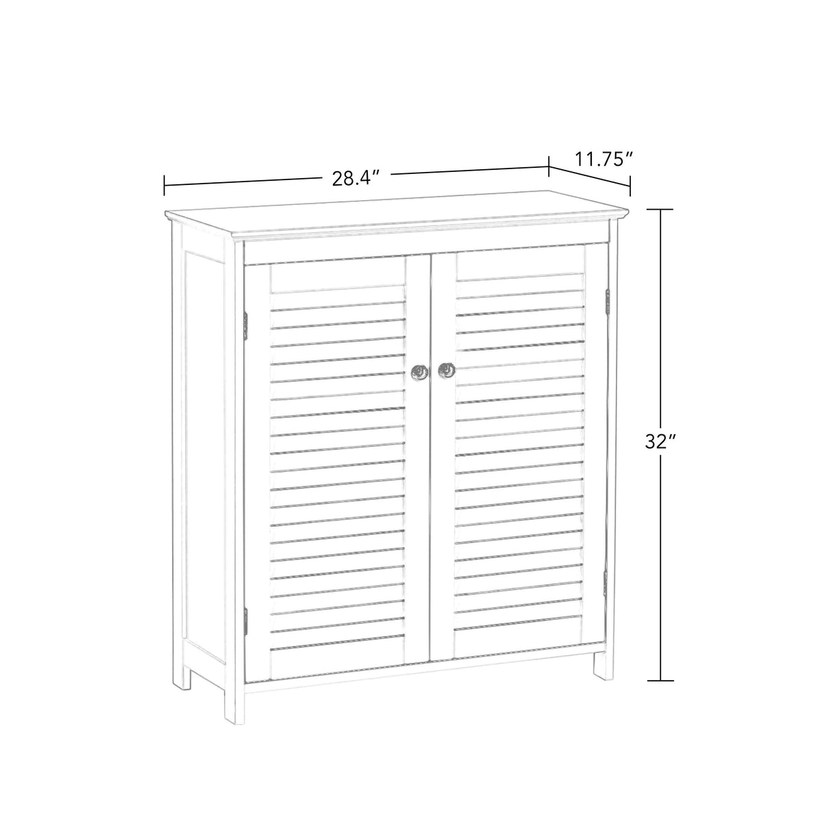 RiverRidge Ellsworth 28.44-in x 32-in x 11.75-in White Freestanding Linen Cabinet