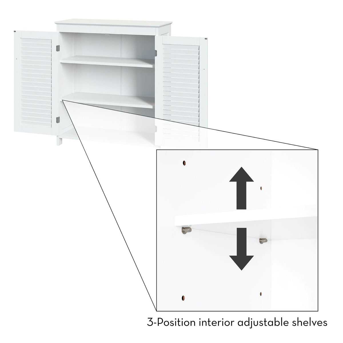 RiverRidge Ellsworth 28.44-in x 32-in x 11.75-in White Freestanding Linen Cabinet