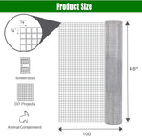 Kahomvis 100-ft x 4-ft 23-Gauge Silver Metal Hardware Cloth Rolled Fencing with Mesh Size 1/4-in x 1/4-in