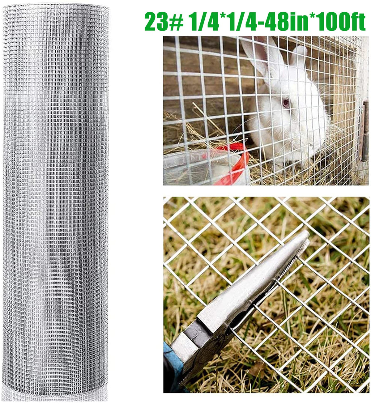 Kahomvis 23-Gauge Hardware Cloth Rolled Fencing, 100ft x 4ft