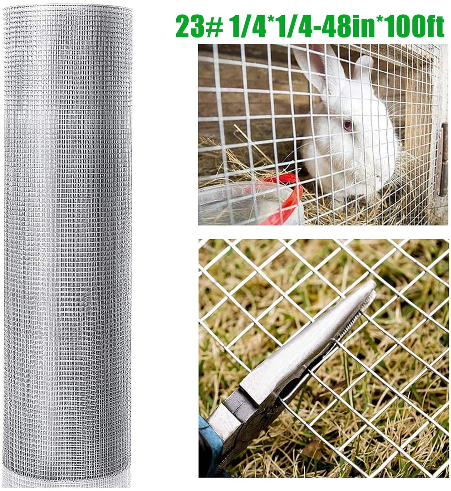 Kahomvis 23-Gauge Hardware Cloth Rolled Fencing, 100ft x 4ft