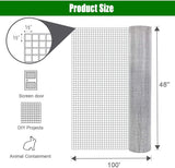Kahomvis 19-Gauge 100x4 ft Galvanized Hardware Cloth Fencing