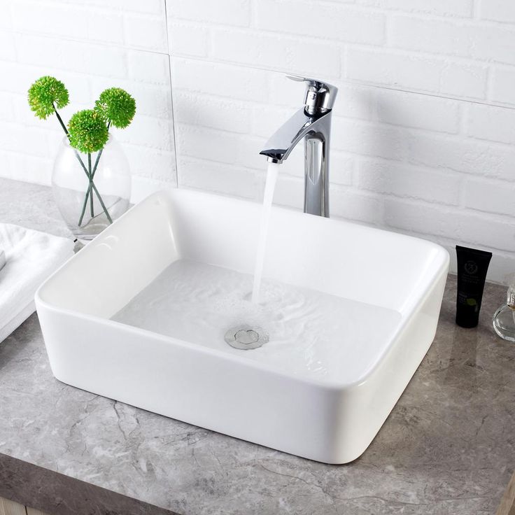 LORDEAR 19 in. x 15 in. Modern Bathroom Rectangle Above in White Porcelain Ceramic Vessel Vanity Sink Art Basin