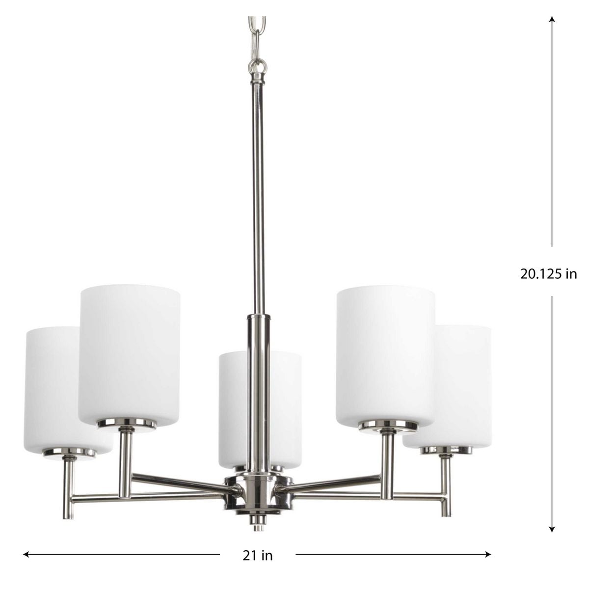 Progress Lighting Replay 5-Light Polished Nickel Modern/Contemporary Chandelier