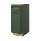 allen + roth Heathrow 12-in W x 34.5-in H x 24-in D Sage 1-Drawer Base Fully Assembled Cabinet (Recessed Panel Square Style)