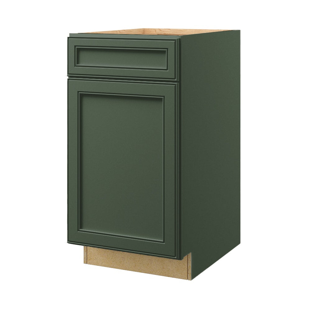 allen + roth Heathrow 18-in W x 34.5-in H x 24-in D Sage 1-Drawer Base Fully Assembled Cabinet (Recessed Panel Mitered Style)