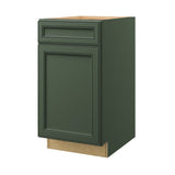 allen + roth Heathrow 18-in W x 34.5-in H x 24-in D Sage 1-Drawer Base Fully Assembled Cabinet (Recessed Panel Mitered Style)