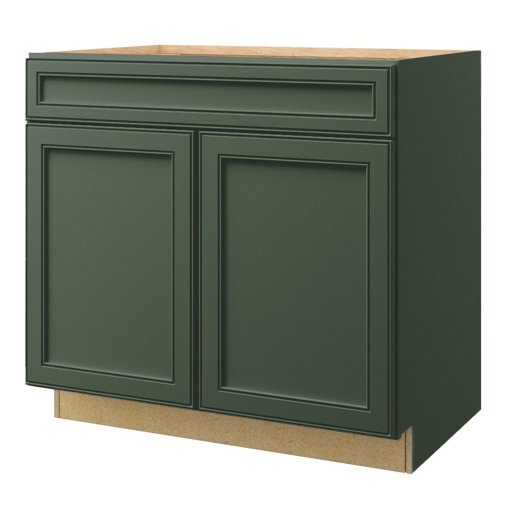 allen + roth Heathrow 36-in W x 34.5-in H x 24-in D Sage 1-Drawer Base Fully Assembled Cabinet (Recessed Panel Mitered Style)