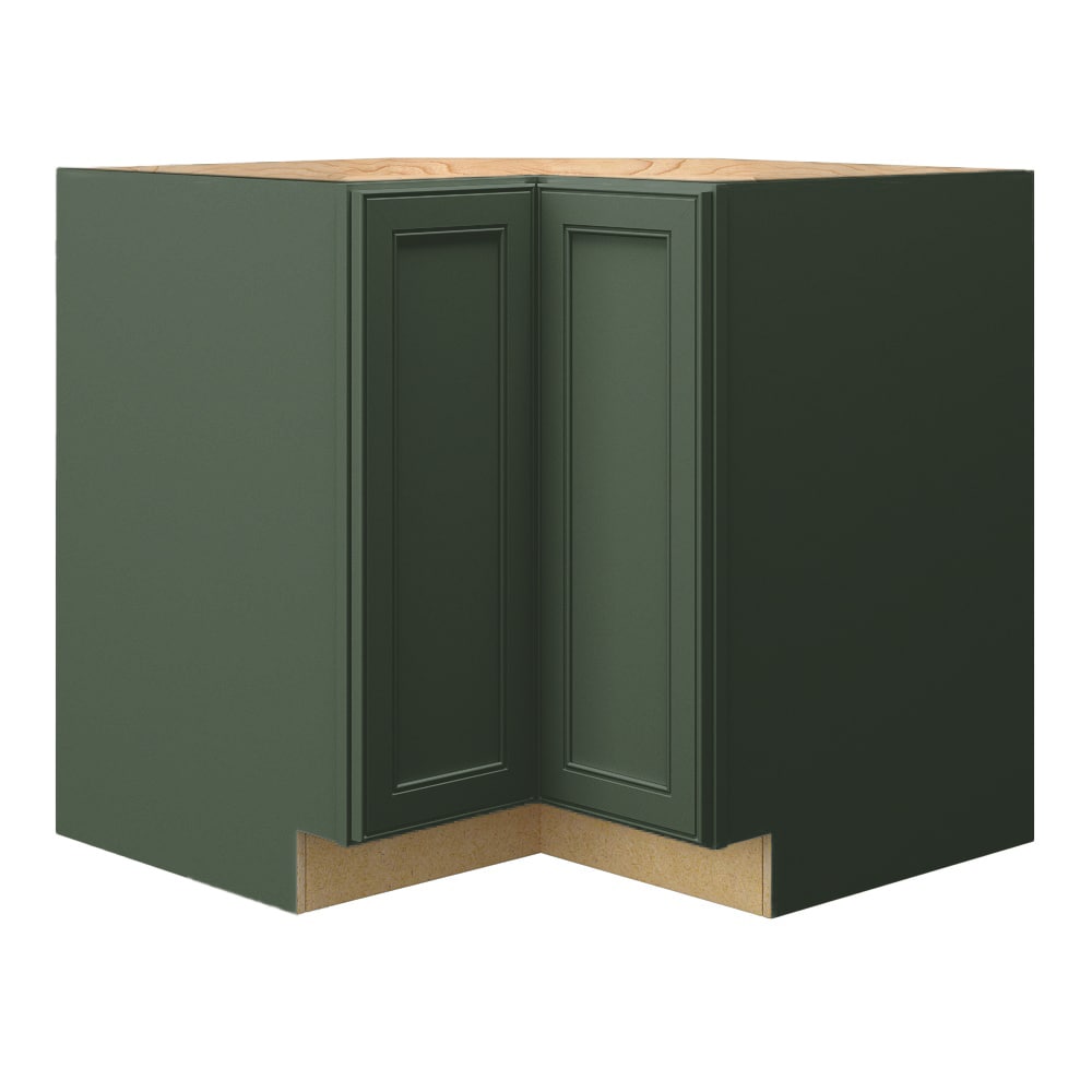 allen + roth Heathrow 36-in W x 34.5-in H x 24-in D Sage L-shaped Corner Base Fully Assembled Cabinet (Recessed Panel Mitered Style)