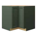 allen + roth Heathrow 36-in W x 34.5-in H x 24-in D Sage L-shaped Corner Base Fully Assembled Cabinet (Recessed Panel Mitered Style)