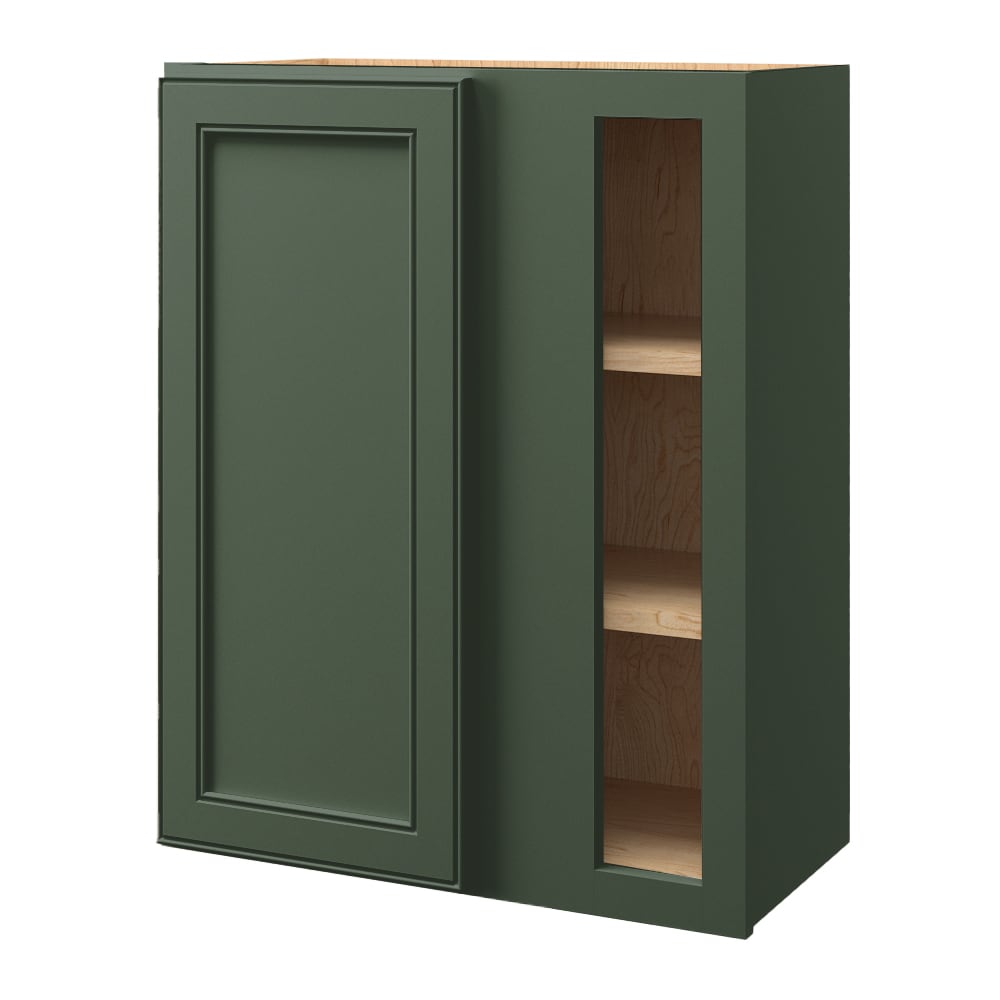 allen + roth Heathrow 24-in W x 30.125-in H x 12-in D Sage Blind Corner Wall Fully Assembled Cabinet (Recessed Panel Square Style)