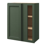 allen + roth Heathrow 24-in W x 30.125-in H x 12-in D Sage Blind Corner Wall Fully Assembled Cabinet (Recessed Panel Square Style)