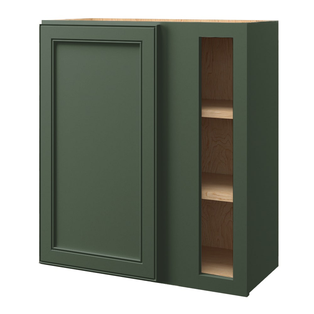 allen + roth Heathrow 27-in W x 30.125-in H x 12-in D Sage Blind Corner Wall Fully Assembled Cabinet (Recessed Panel Square Style)