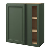 allen + roth Heathrow 27-in W x 30.125-in H x 12-in D Sage Blind Corner Wall Fully Assembled Cabinet (Recessed Panel Square Style)