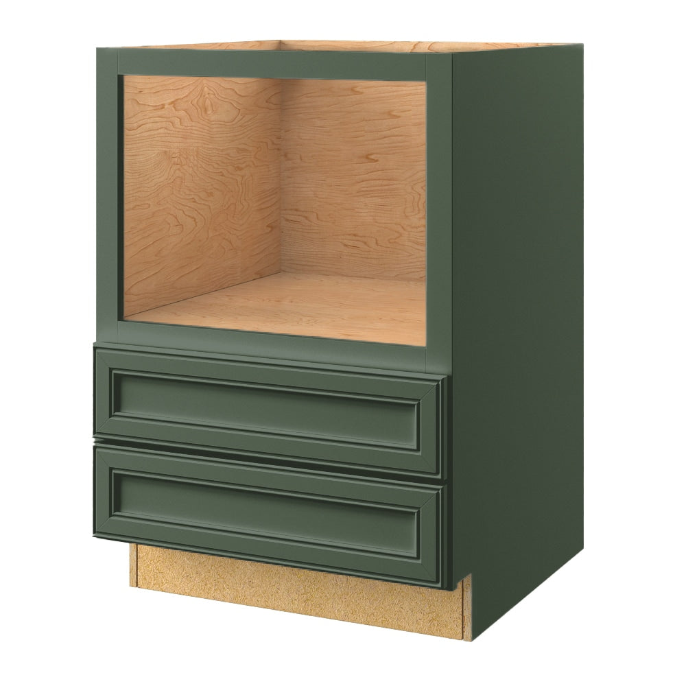 allen + roth Heathrow 30-in W x 34.5-in H x 24-in D Sage 2-Drawers Microwave Base Fully Assembled Cabinet (Recessed Panel Style)