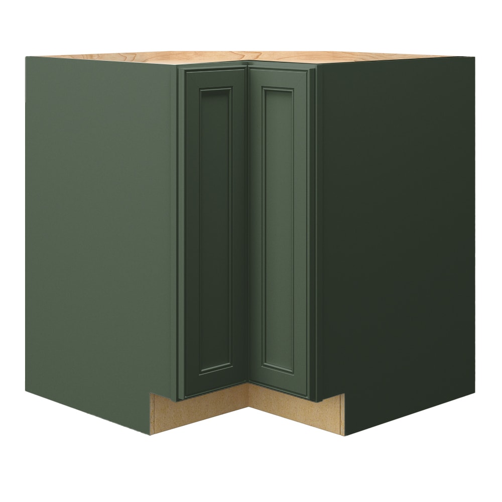 allen + roth Heathrow 33-in W x 34.5-in H x 24-in D Sage Lazy Susan Corner Base Fully Assembled Cabinet (Recessed Panel Mitered Style)
