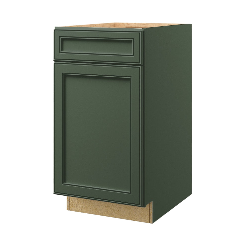 allen + roth Heathrow 18-in W x 34.5-in H x 24-in D Sage 1-Drawer Pull-out Wastebasket Base Fully Assembled Cabinet (Recessed Panel Style)