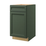 allen + roth Heathrow 18-in W x 34.5-in H x 24-in D Sage 1-Drawer Pull-out Wastebasket Base Fully Assembled Cabinet (Recessed Panel Style)