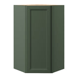 allen + roth Heathrow 24-in W x 42.125-in H x 12-in D Sage Diagonal Corner Wall Fully Assembled Cabinet (Recessed Panel Square Style)
