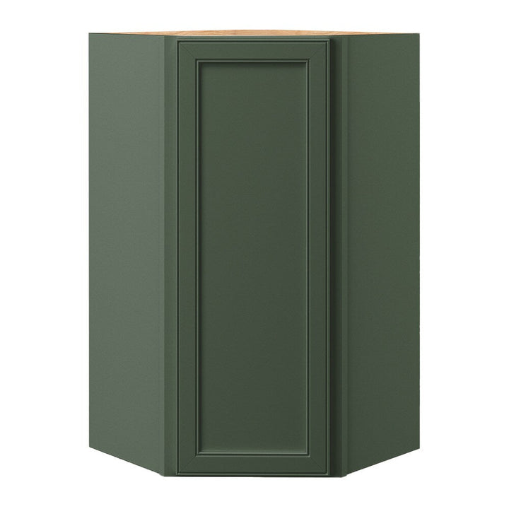 allen + roth Heathrow 24-in W x 42.125-in H x 12-in D Sage Diagonal Corner Wall Fully Assembled Cabinet (Recessed Panel Square Style)