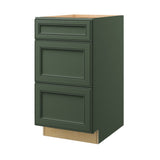 allen + roth Heathrow 18-in W x 34.5-in H x 24-in D Sage 3-Drawer Base Fully Assembled Cabinet (Recessed Panel Style)
