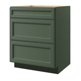 allen + roth Heathrow 27-in W x 34.5-in H x 24-in D Sage 3-Drawer Base Fully Assembled Cabinet (Recessed Panel Style)