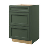 allen + roth Heathrow 21-in W x 34.5-in H x 24-in D Sage 3-Drawer Base Fully Assembled Cabinet (Recessed Panel Style)