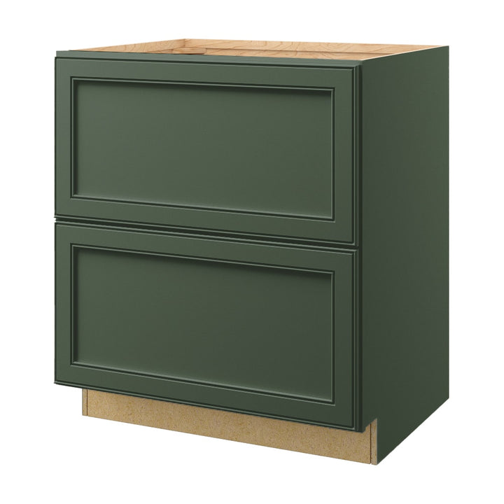 allen + roth Heathrow 30-in W x 34.5-in H x 24-in D Sage 2-Drawer Base Fully Assembled Cabinet (Recessed Panel Style)